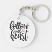 Porte-clés Suivez la citation de votre coeur Valentine | Port (Dos)