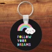 Porte-clés Suivez vos rêves Cute Rainbow Cloud (Recto)
