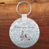 Porte-clés Suivez vos rêves, Glitterie, Talons, Clé Violine (Recto)