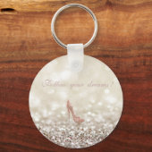Porte-clés Suivez vos rêves, Glittery, Bokeh, Talons, (Recto)
