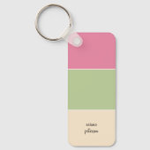 Porte-clés Summer Pink, Sage Green & Script Nom (Recto)