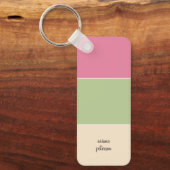 Porte-clés Summer Pink, Sage Green & Script Nom (Recto)