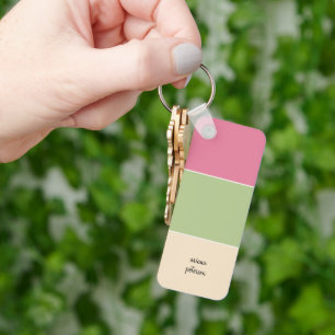 Porte-clés Summer Pink, Sage Green & Script Nom