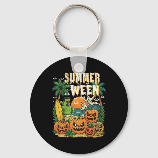 Porte-clés Summerween Beach Citrouilles Fantômes Surf Hallowe (Recto)