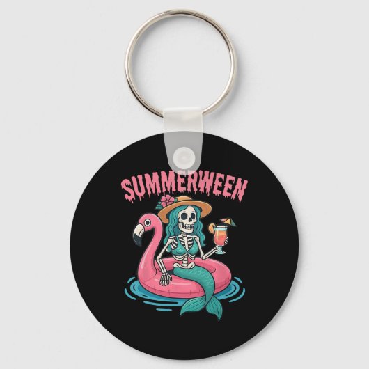Porte-clés Summerween Mermaid Skeleton Beach Flamant rose Hal (Recto)