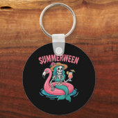 Porte-clés Summerween Mermaid Skeleton Beach Flamant rose Hal (Recto)