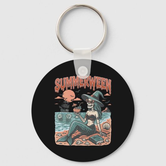 Porte-clés Summerween Mermaid Skeleton Beach Flamant rose Hal (Recto)