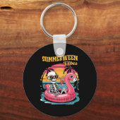 Porte-clés Summerween Vibes Skeleton Flamant rose Hallowee Éf (Recto)