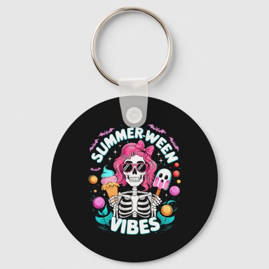 Porte-clés Summerween Vibes Skeleton Vacances Éffrayantes Hal (Recto)