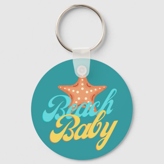 Porte-clés Summery Beach Baby Word Art (Recto)
