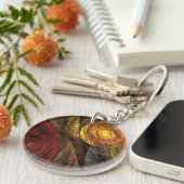 Porte-clés Sun Flower Floral Moderne Art Motif Abstrait (Devant droit)