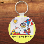 Porte-clés Sun Your Buns Vacation Humour (Recto)