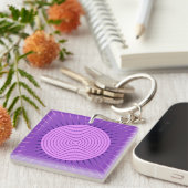 Porte-clés Sunburst géométrique moderne - Amethyst Purple (Devant Droit)