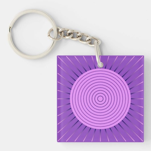 Porte-clés Sunburst géométrique moderne - Amethyst Purple (Devant)