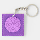 Porte-clés Sunburst géométrique moderne - Amethyst Purple (Dos)