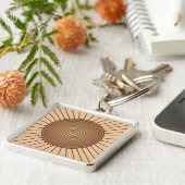 Porte-clés Sunburst géométrique moderne - Brown et Tan (Côté)