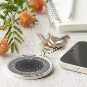 Porte-clés Sunburst géométrique moderne - Hématite foncé gris (Côté)