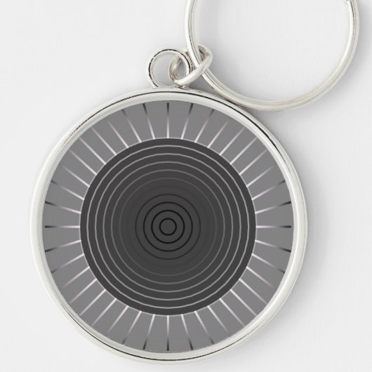 Porte-clés Sunburst géométrique moderne - Hématite foncé gris (Devant)