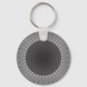 Porte-clés Sunburst géométrique moderne - Hématite foncé gris
