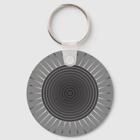 Porte-clés Sunburst géométrique moderne - Hématite foncé gris (Recto)