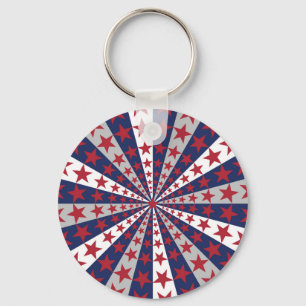 Porte-clés Sunburst patriotique : Drapeau américain