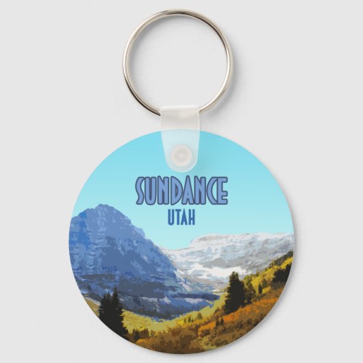 Porte-clés Sundance Utah Mountains Vintage (Recto)