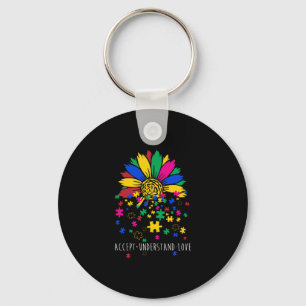 Porte-clés Sunflower Accepter Comprendre l'Amour Monde Autism