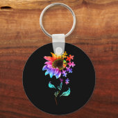 Porte-clés Sunflower Be Kind Puzzle Piece Sensibilisation sur (Verso)