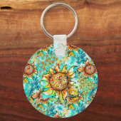 Porte-clés Sunflower Craze coloré motif d'été (Recto)