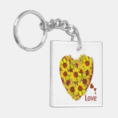 Porte-clés Sunflower Heart Acrylic Keychain (Devant gauche)