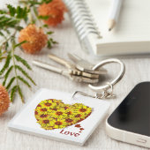 Porte-clés Sunflower Heart Acrylic Keychain (Devant Droit)