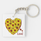 Porte-clés Sunflower Heart Acrylic Keychain (Dos)