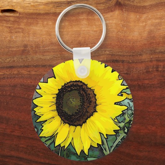 Porte-clés Sunflower large yellow (Recto)