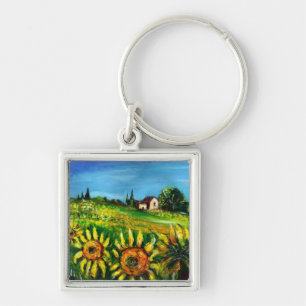 PORTE-CLÉS SUNFLOWERS AND COUNTRYSIDE IN TUSCANY