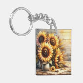 Porte-clés Sunflowers Watercolor Painting (Devant gauche)