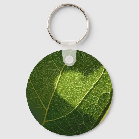 Porte-clés Sunlight Heart on Leaf Keychain (Recto)