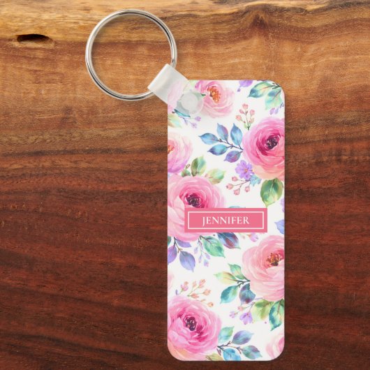 Porte-clés Sunrise Floral Boho Custom Name Design             (Recto)