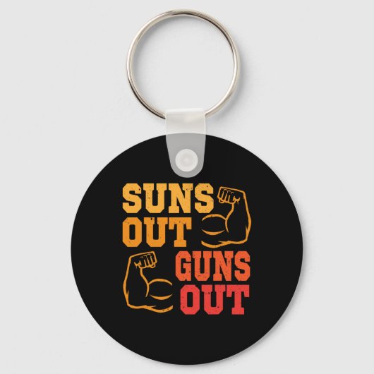 Porte-clés Suns Out Guns Out Muscles Bodybuilding Poids (Recto)