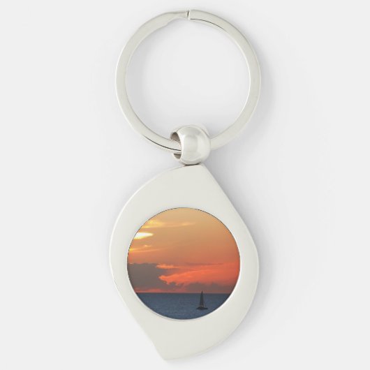 Porte-clés Sunset Clouds and Sailboat Seascape (Devant)