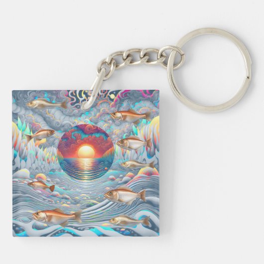 Porte-clés Sunset de poisson (Dos)