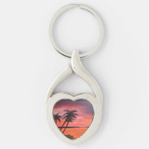 Sunset In The Tropics Keychain