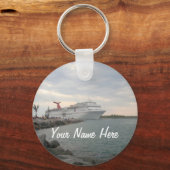 Porte-clés Sunset Sailing Plutôt Personnalisé (Recto)