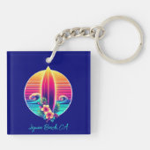 Porte-clés Sunset Surfboard Paradise - (Dos)
