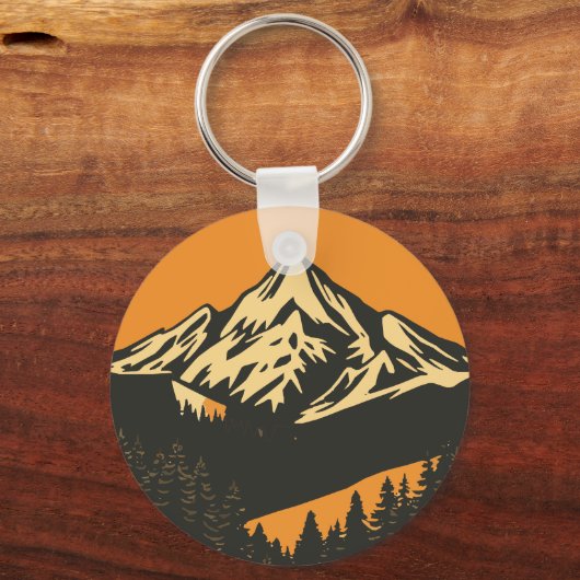 Porte-clés Sunset vintage Mountain (Verso)