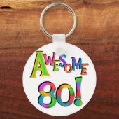 Porte-clés Super 80 T-shirts et cadeaux d'anniversaire (Recto)