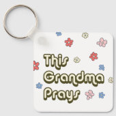 Porte-clés Super Cette grand-mère prie Floral (Recto)