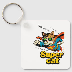 Porte-clés Super Chat Volant avec Poisson