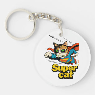 Porte-clés Super Chat Volant avec Poisson