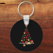 Porte-clés Super Cute Dog Paws Print Christmas Tree (Recto)