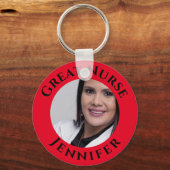 Porte-clés Super infirmière photo reconnaissance Merci (Recto)